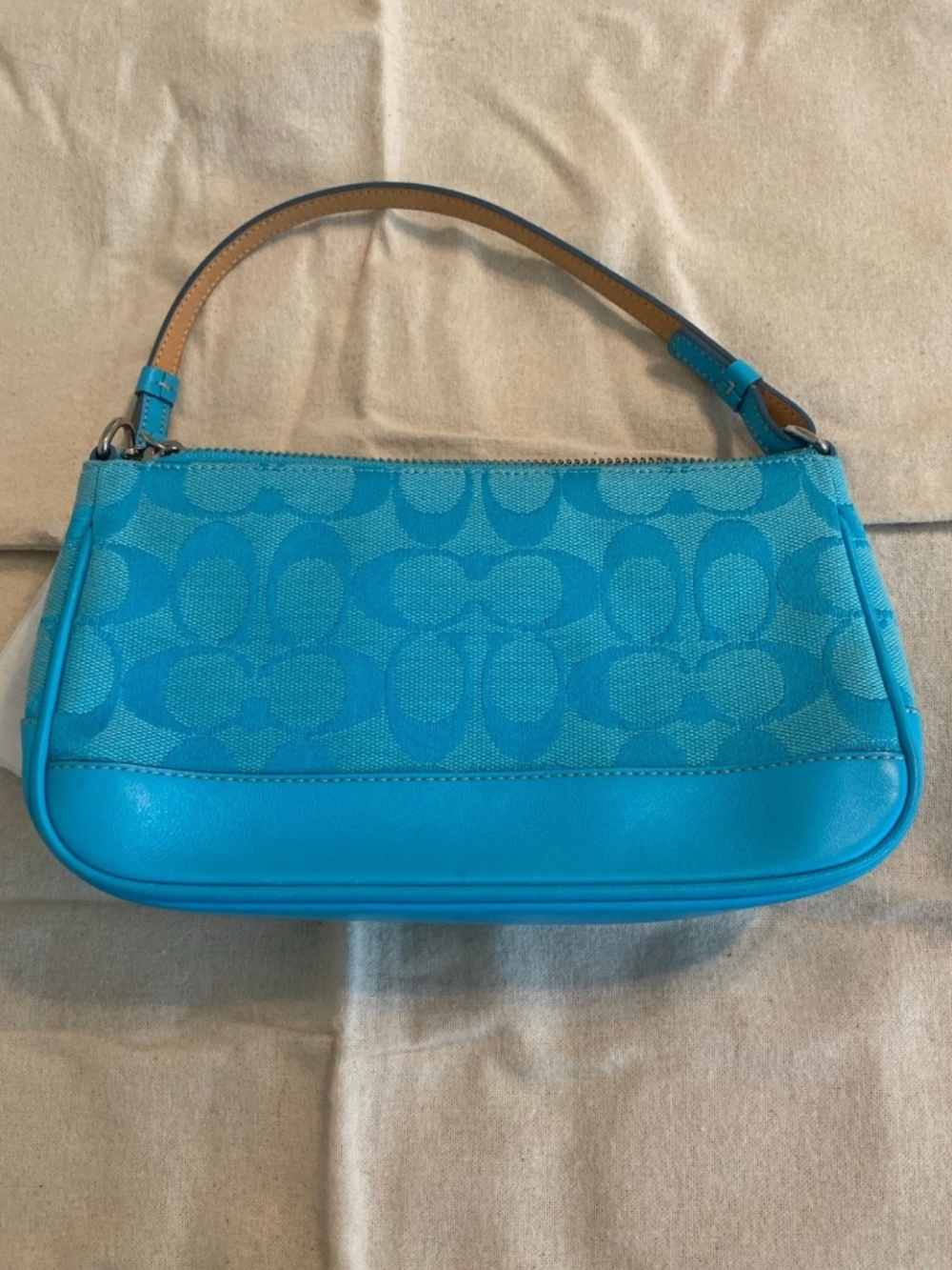 Coach Demi Shoulder Bag Turquoise Blue Excellent Condition - Picture 2 of 6